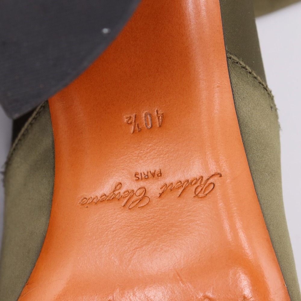 Robert Clergerie Kosst Green Satin Stretch Chunky Heel Ankle Boots Size 9.5B US - Picture 9 of 9